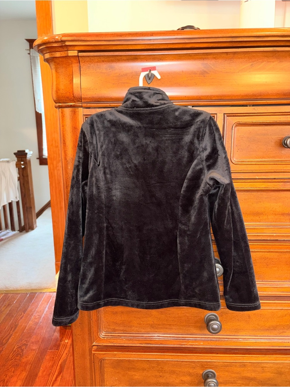 Grace Elements Black Plush Velour Full Zip Jacket Size Small - Picture 3 of 6